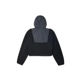 Full Zip Lamb Wool Hooded Jacket Black Full Zip Lamb Wool Hooded Jacket Black